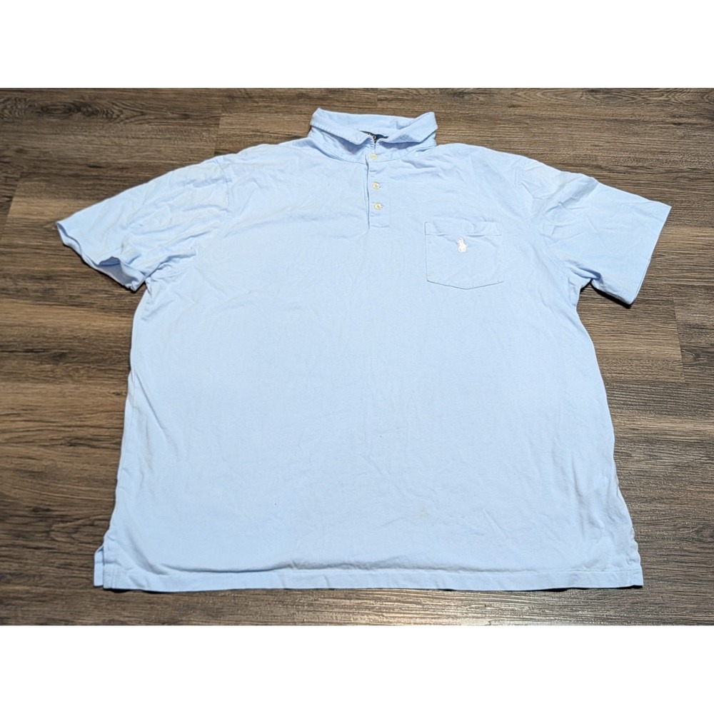Polo Ralph Lauren Mens XL Classic Fit Light Blue Short Sleeve Pocket Polo Shirt